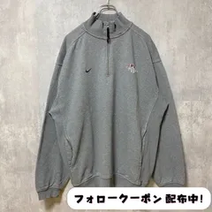 古着 used　NIKE　ナイキ　長袖ハーフジップ ワンポイントプリントスウェット　グレー　レトロ　メンズ　レディース