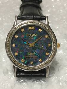 ELGIN　エルジン　オパール＆13Pダイヤ文字盤　USED品