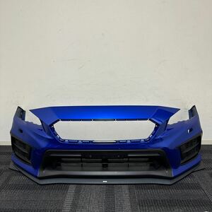 中古 スバル WRX STI VAB 後期 純正 フロントバンパー フォグカバー 純正オプション STI フロントスポイラー ブルー 青