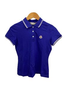 MONCLER◆ポロシャツ/maglia polo manica corta/XS/コットン/BLU/襟擦れ有