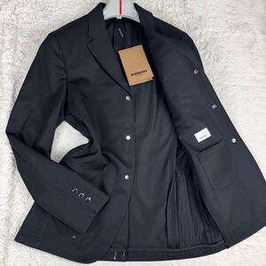 1円 新品未使用タグ付 現行タグ! バーバリーロンドン BURBERRY LONDON テーラードジャケット メタルボタン イタリア製 メンズ ブラックM 46