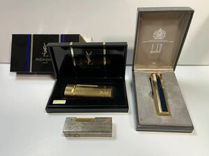 ジャンク　現状品　ガスライター　計3点セット　まとめて　dunhill ダンヒル　YSL イヴサンローラン