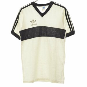 【M】ADIDAS / アディダス ～80s USA製 トレフォイルVネック半袖Tシャツ vintage ビンテージ ヴィンテージ