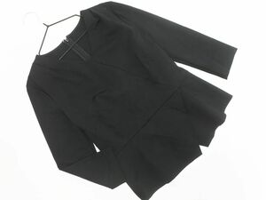 COUP DE CHANCE クードシャンス Vネック ペプラム カットソー size34/黒 ■◇ ☆ ecc8 レディース