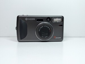 【美品】KYOCERA T-zoom 京セラ コンパクトフィルムカメラ T zoom Vario Tessar 4.5-8 / 28-70 T Carl Zeiss 送料無料