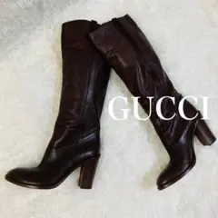 GUCCI グッチ インターロッキング　ロングブーツ 36 1/2C ブラウン