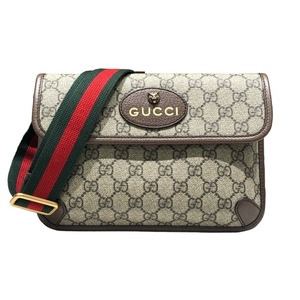 グッチ GUCCI GGスプリームベルトバッグ 493930 ベージュ ネオヴィンテージ ボディバッグ ユニセックス 中古