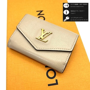 RFID搭載★LOUIS VUITTON ルイヴィトン ポルトフォイユ ロックミニ ロックミー 三つ折り財布 レザー トリヨン グレージュ