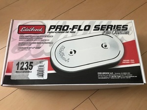 ！送無！エーデルブロック　エアークリーナー　EDELBROCK プロフロー Pro-Flo デュアルクワッド オーバル クローム ロゴ付 1235