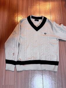 フレッドペリー　FRED PERRY チルデンニット　ニット　セーター　L ベージュ