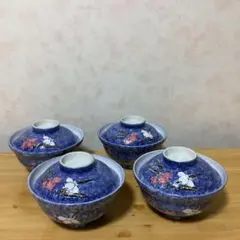 淡雪　紅梅蓋丼15.5×15.5×11cm　　４個セット