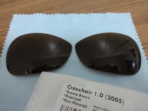 処分価格!★オークリー クロスヘア1.0用 カスタム偏光レンズ　BROWN　刻印入り！ Color Polarized 新品 OAKLEY CROSSHAIR