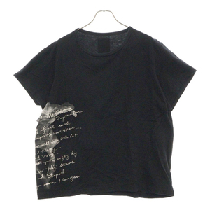 ビー ヨウジヤマモト 20SS BS TODAY PT メッセージグラフィックプリントクルーネック半袖Tシャツカットソー ブラック NN-T35-097