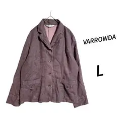 VARROWDA ☆ くすみピンクパープル あったか 長袖 ブラウス L ミセス