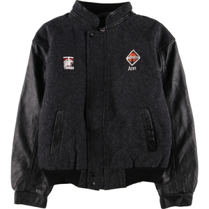 古着 CANADA SPORTSWEAR 袖革ウールスタジャン アワードジャケット バーシティジャケット カナダ製 メンズM /eaa387549 【SS2403】