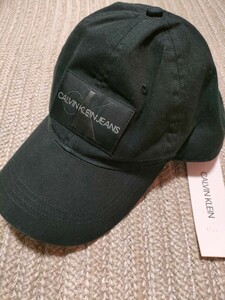 新品 未使用 CALVIN KLEIN カルバンクライン コットン キャップ ブラック 黒 フリーサイズ 帽子