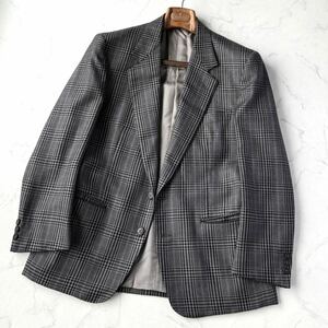 C772 極上 カシミヤ 100％ Ermenegildo Zegna エルメネジルド ゼニア 美品 テーラード ジャケット カシミア 光沢 グレー 灰 50 ＝ L〜XL位