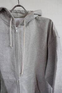 即決 UNITED ARROWS & SONS ユナイテッドアローズ＆サンズ SWEAT HOODIE ジップアップスウェットパーカー フーディ メンズ XL グレー 