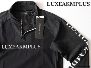 LEON掲載★LUXEAKMPLUS リュクスエイケイエムプラス★ハーフジップ防風モックネックプルオーバー★L【lao-23026】ブラック黒★LUXE AKM