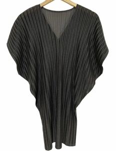 希少【極美品】PLEATS PLEASE ISSEY MIYAKE プリーツプリーズ イッセイミヤケ バルーン チュニック Vネック size 3 BLACK