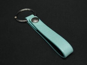 1円 ■美品■ TIFFANY＆Co ティファニー レザー キーホルダー キーリング レディース ティファニーブルー×シルバー系 BG8396