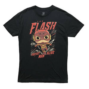 【期間限定SALE】USA古着 半袖 Tシャツ THE FLASH FUNKO ファンコ ブラック 黒 メンズM DCコミックス フラッシュ キャラT アメコミ BA1451