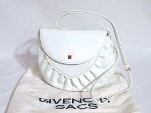 ◆SAランク/超美品◆GIVENCHY ジバンシー*本革/カーフレザー*4Gロゴ*クロスボディ*フラップ*ショルダーバッグ*斜め掛け*白*保存袋*レア