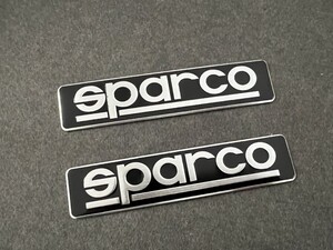 sparco ★12*2.6CM★ ブラック カーステッカー エンブレム プレート アルミ製 フェンダーバッジ シール 傷を隠す 2枚セット 565番