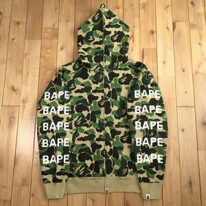 BAPE LOGO ABC CAMO FULL ZIP HOODIE Lサイズ a bathing ape エイプ ベイプ アベイシングエイプ パーカー 迷彩 ABCカモ green ei5