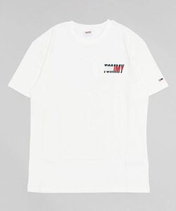 「TOMMY JEANS」 半袖Tシャツ LARGE ホワイト メンズ