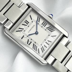 T850 分解整備・磨き済 Cartier カルティエ タンクソロLM W5200014 3169 シルバー文字盤 クォーツ 電池式 腕時計