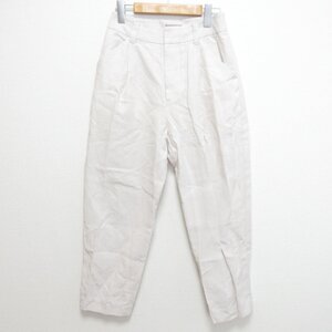 良品 22SS MARGARET HOWELL マーガレットハウエル LINEN TROUSER リネン100％ テーパードパンツ 578-2143010 1 ライトベージュ ◆