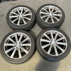 タイヤ付き純正ホイール4本　レガシィツーリングワゴン　BRG　DIT　グレー　18×7 1/2J　+55　100　5穴　225/45R18　2022年製　4・5ミリ