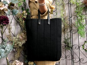 ●超美品●HERMES エルメス●アメダバ●キャンバス カーフ レザー 本革●トート バッグ●黒●SV金具●腕掛け●A4 収納 かばん●Js53780