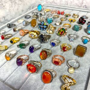 【A5】　大量セット　まとめ売り　指輪　　リング　アクセサリー　 昭和レトロ　ヴィンテージ　レトロ　キラキラ　ジュエリー