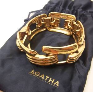 ■AGATHA☆アガタ☆PARIS☆ゴールド色☆ブレスレット☆重量感☆レディース☆アクセサリー☆管90162327