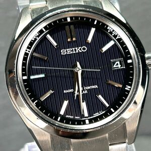 美品 SEIKO セイコー BRIGHTZ ブライツ SAGZ083 腕時計 電波ソーラー アナログ カレンダー ブラック ダイヤシールド チタニウム 動作確認済