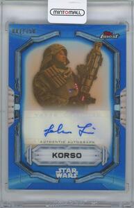 【JOHN TUI as KORSO】2022 TOPPS Finest Star Wars Autographs Blue Refractors[087/150] コルソ役