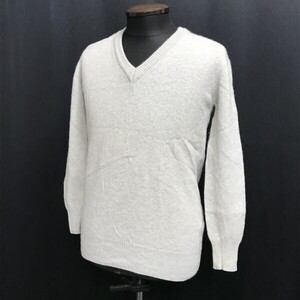 イタリア製☆アーペーセー/A.P.C.☆100％ウール/Vネックセーター/無地【メンズS/ライトグレー/light gray】Tops/sweater◇cBH560