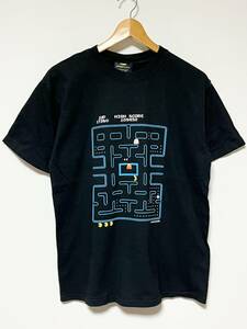 美品/USA製★PAC-MAN/パックマン NAMUCO ゲーム Tシャツ ブラック/黒 M ビンテージ