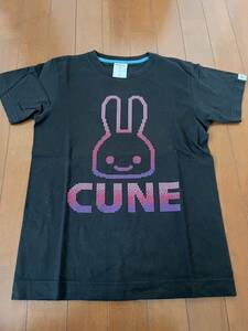 ★【USED】CUNE Tシャツ ドットうさぎ 黒色・XSサイズ・2回程着用