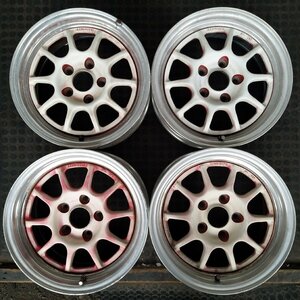 管理番号：A7-182-1【4本価格】【15x6.5J 15x7.5J 5x114.3 ET+30/+30 ハブ73】ENMEI SPORT・前後サイズ違い・適格請求書発行可能