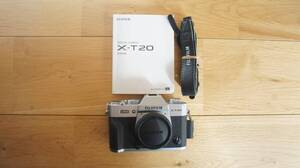 【外観きれい】富士フイルム FUJIFILM X-T20 ボディ シルバー デジタル ミラーレス フジ 一眼 カメラ 説明書 ストラップ #y1045