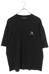 バレンシアガ Tシャツ 22SS 612966 TLV99 サイズ:S ウォッシュドスポーティBロゴ刺繍Tシャツ 中古 OM10