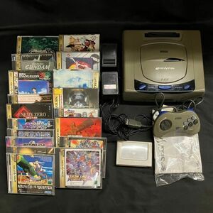 BFM150H SEGA セガ SS セガサターン 本体 HST-3200/ソフト 19本 エバンゲリオン/銀河英雄伝説/スーパーロボット大戦 他 まとめ