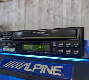 アルパイン TUNER/COMPACT DISK CHAGER 7982JW アンプレス高級機 CD ラジオ 多少訳あり 旧車 昭和 平成 ALPINE