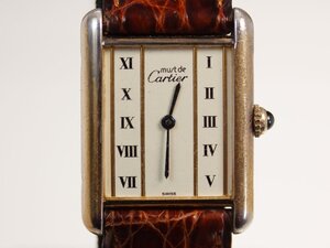 【Cartier】カルティエ マストタンク ヴェルメイユ 590005 SV925 クォーツ レディース 腕時計【中古品】