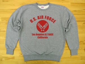 U.S. AIR FORCE 杢グレー 9.7oz トレーナー 赤 L スウェット エアフォース アメリカ空軍 ミリタリー