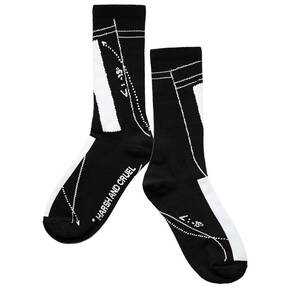 【 HARSH and CRUEL 】 DESIGN SOCKS グラフィックデザイン ソックス ブラック