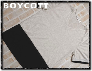 美品！！★BOYCOTT　ボイコット　Vネック切替カットソー★